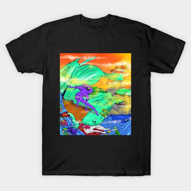 surfing fish queen T-Shirt by pleasuretshirt